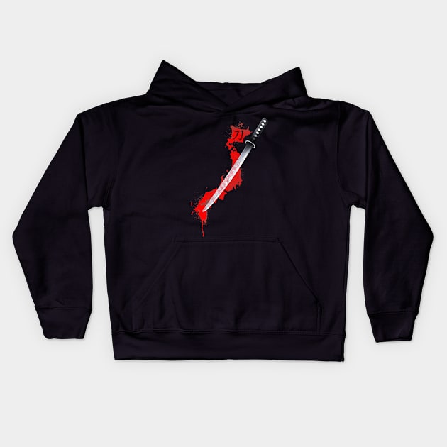 katana sword Kids Hoodie by filippob